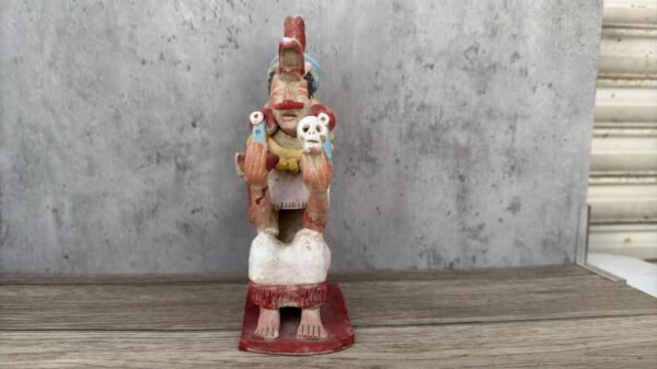 Priest of Death Sculpture Home Decor Prehispanic Vintage Rustic Clay  Antique Ancrestral Figurines Interior Exterior - Image 3