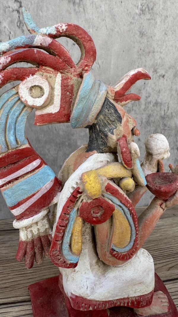 Priest of Death Sculpture Home Decor Prehispanic Vintage Rustic Clay  Antique Ancrestral Figurines Interior Exterior - Image 5