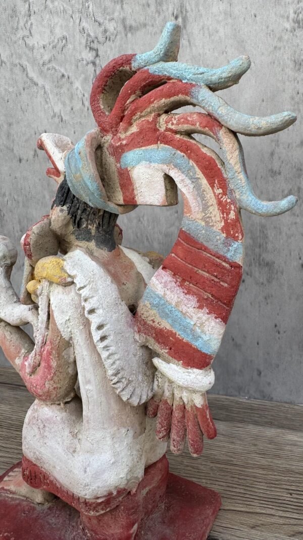 Priest of Death Sculpture Home Decor Prehispanic Vintage Rustic Clay  Antique Ancrestral Figurines Interior Exterior - Image 7