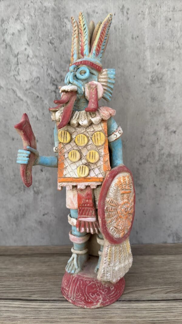 Tlaloc Sculpture Handcraft Mexican Culture Home Decor Prehispanic Vintage Rustic Clay  Antique Ancrestral Figurines Interior Exterior - Image 4
