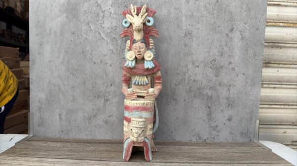 Mesoamerican Priest Handcraft Mexican Culture Home Decor Prehispanic Vintage Rustic Clay  Antique Ancrestral Figurines Interior Exterior - Image 3