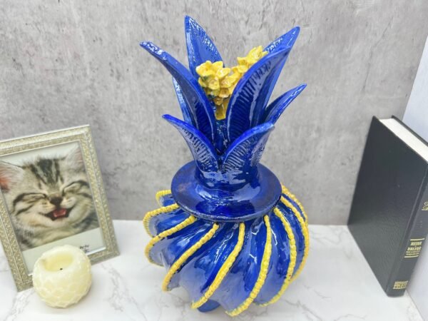 Mexican pottery, Pineapple decor, Mexican decoration, Pineapple sculpture, Glazed clay pineapple, Pottery from Michoacan - Image 3