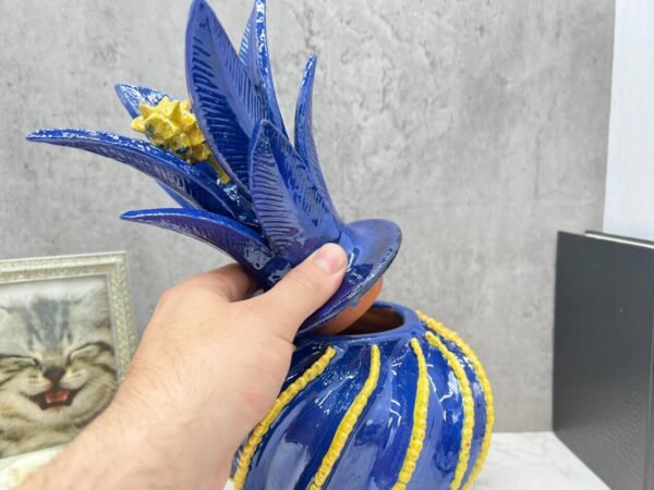 Mexican pottery, Pineapple decor, Mexican decoration, Pineapple sculpture, Glazed clay pineapple, Pottery from Michoacan - Image 4