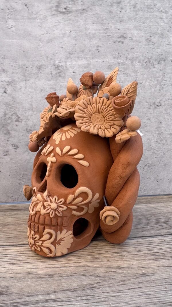 Filigrana Clay Skull Día De Los Muertos Artistic  Oaxaca México By Artisans Handmade Crafts, Home Decor Folk Art,  Pastillaje Technique - Image 3