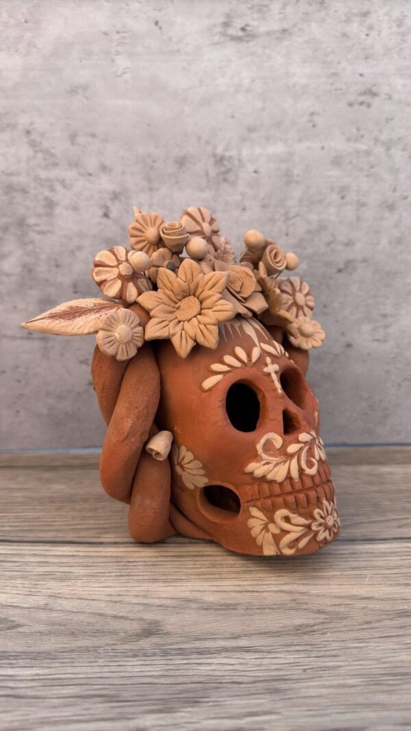 Filigrana Clay Skull Día De Los Muertos Artistic  Oaxaca México By Artisans Handmade Crafts, Home Decor Folk Art,  Pastillaje Technique - Image 3