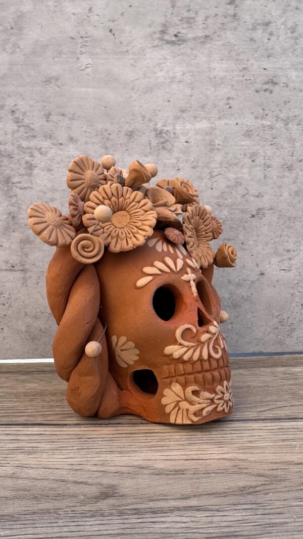 Filigrana Clay Skull Día De Los Muertos Artistic  Oaxaca México By Artisans Handmade Crafts, Home Decor Folk Art,  Pastillaje Technique - Image 3