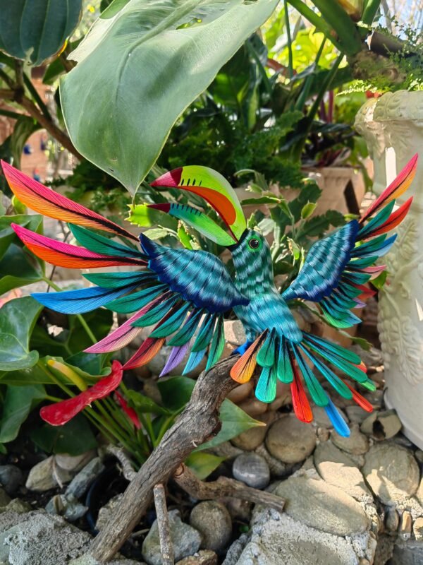 Toucan Bird Statue Mexican Art Alebrije Sculpture, Wooden Parrot  Decoration Figure, Made Of Wood And Carved By Hand ASK FOR CUSTOMIZE - Image 4