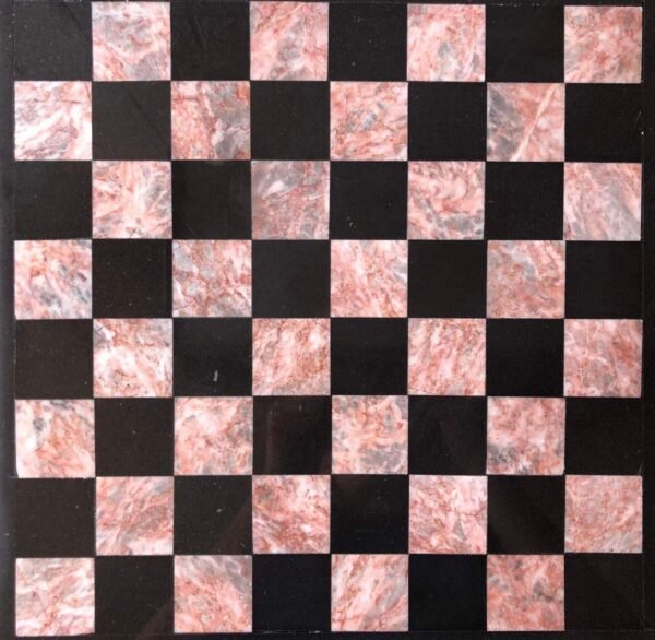 LARGE Chess set 13.77” x 13.77”, Marble Chess set in black and pink, Stone Chess Set, Chess set handmade, Aztec chess set - Image 10