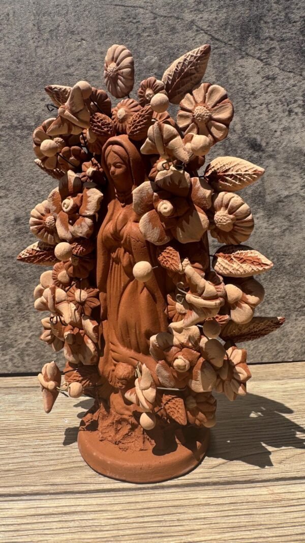 Virgin Mary Handmade Clay Piece, Virgen de Guadalupe  Mexican Decoration, Mary Virgin Sculpture, Metepec Estado de México Virgencita - Image 5