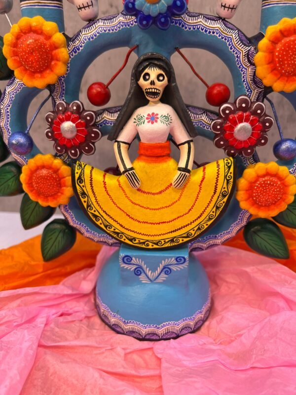 Candle Holder, Tree of death, Candelabra, Arbol de la muerte , Mexican Pottery, Mexican Candelabra 9” High - Image 3