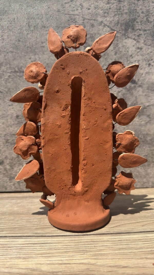 Virgin Mary Handmade Clay Piece, Virgen de Guadalupe  Mexican Decoration, Mary Virgin Sculpture, Metepec Estado de México Virgencita - Image 6