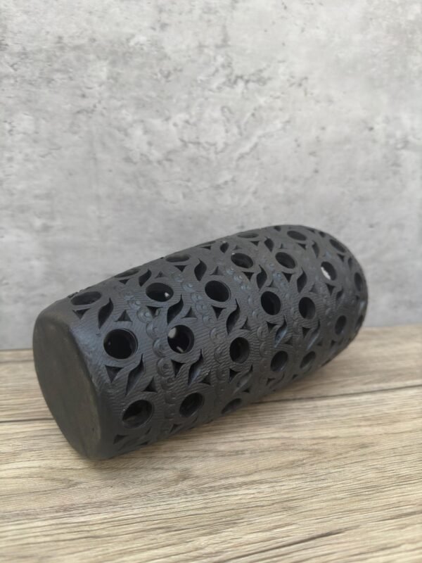 Flower Vase Of Black Clay Authentic From Oaxaca Mexico, Handmade And Elegant Lamp For Interior Home Design Decor Centerpiece Jarron Barro - Image 4