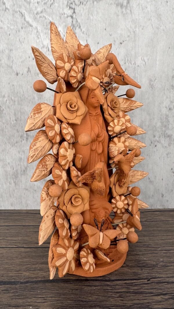 Virgen De Guadalupe Michoacán México, Mary Virgin Home Decoration, Mary Virgin Sculpture, Modern Design Natural Clay Virgencita - Image 3