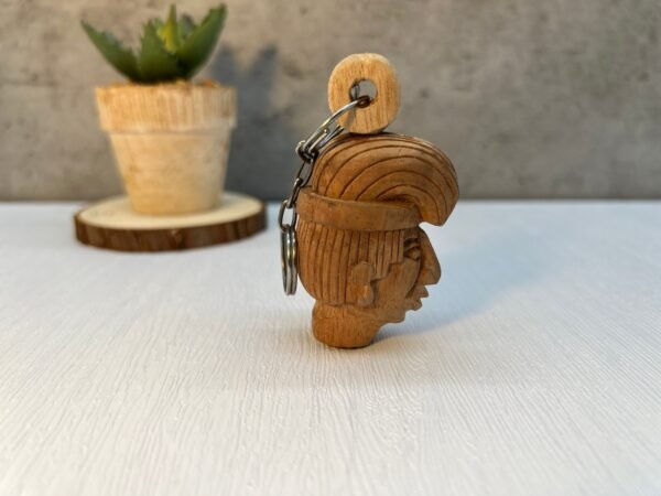 Mayan wooden keychain, Mexican folk art, Mexican mask, Mayan art, Mayan mask, Prehispanic, Mayan statue - Image 4