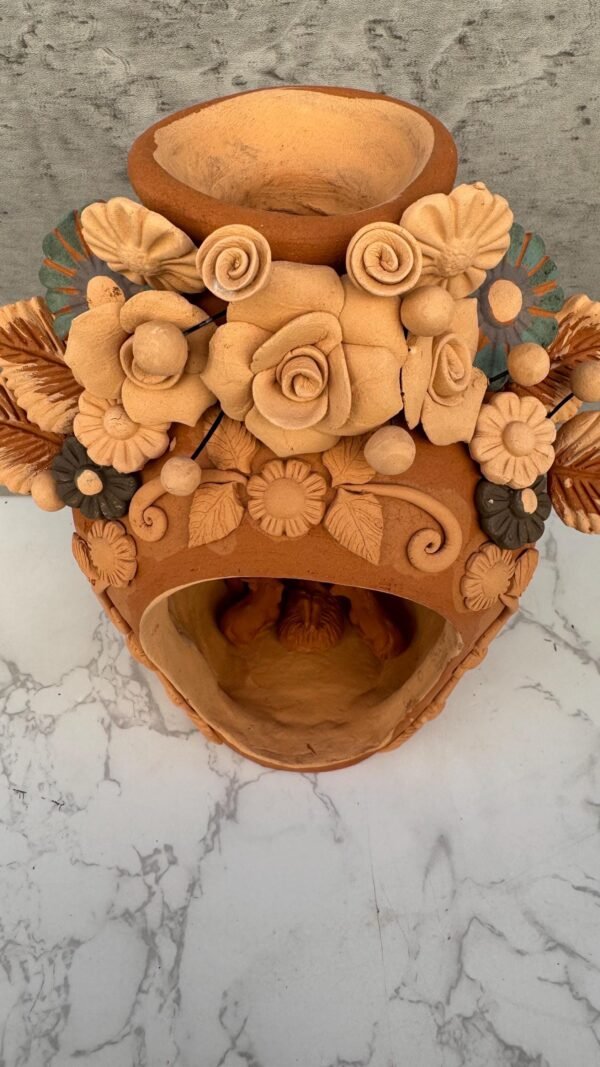 Nacimiento Filigrana Clay Mini Chimney, Candle Holder Day Of Birth Artistic  Oaxaca Artisans Handmade, Home Decor Folk Art,  Pastillaje Art - Image 5