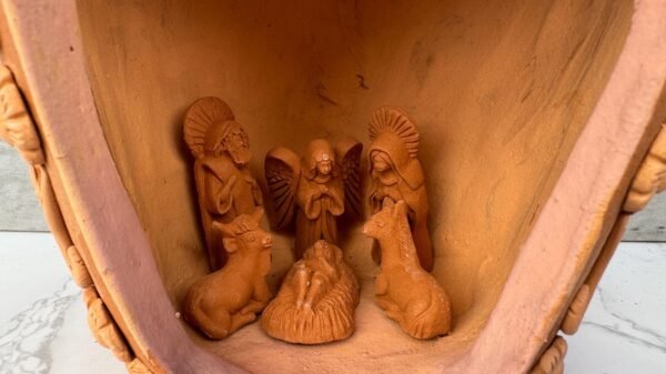 Nacimiento Filigrana Clay Mini Chimney, Candle Holder Day Of Birth Artistic  Oaxaca Artisans Handmade, Home Decor Folk Art,  Pastillaje Art - Image 5