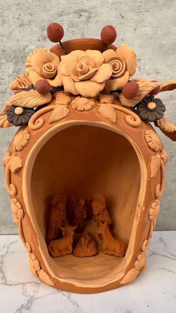 Nacimiento Filigrana Clay Mini Chimney, Candle Holder Day Of Birth Artistic  Oaxaca Artisans Handmade, Home Decor Folk Art,  Pastillaje Art - Image 6