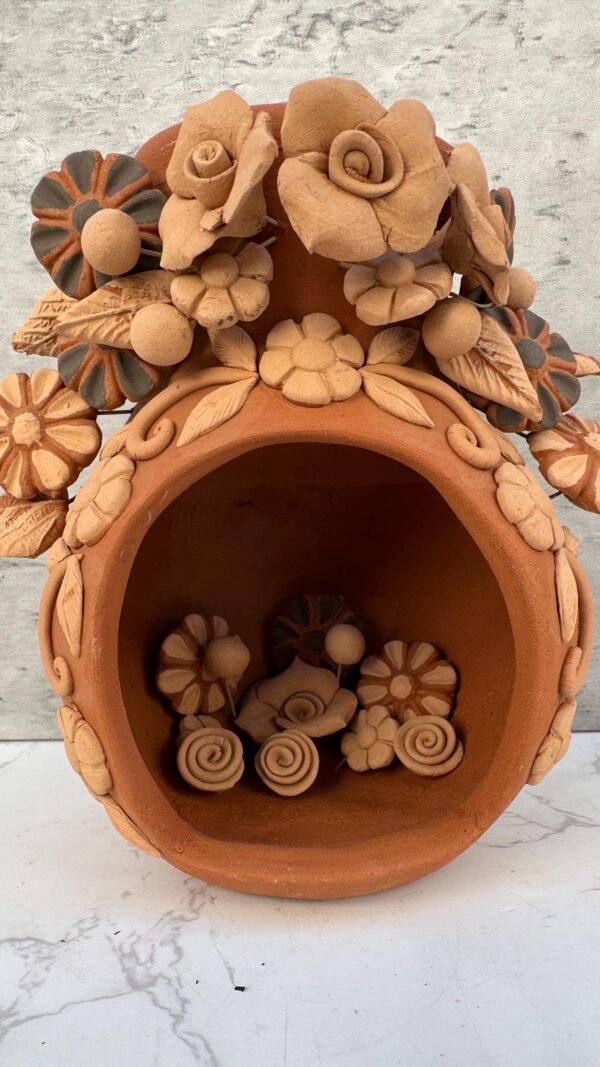 Filigrana Clay Mini Chimney, Candle Holder Artistic  Oaxaca México By Artisans Handmade Crafts, Home Decor Folk Art,  Pastillaje Technique - Image 4