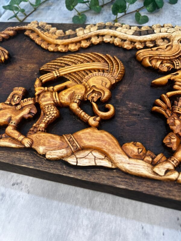 Aztec Art, Mayan art, Mexican painting, The sacrifice, Prehispanic, Wood carving, Handcrafted ASK FOR CUSTOMIZE - Image 3