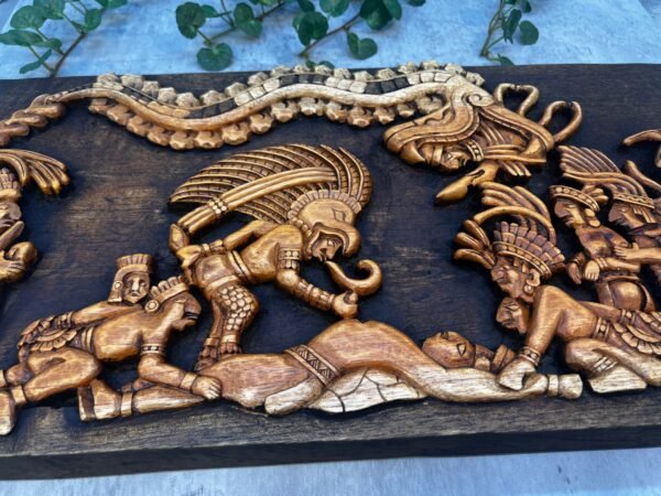 Aztec Art, Mayan art, Mexican painting, The sacrifice, Prehispanic, Wood carving, Handcrafted ASK FOR CUSTOMIZE - Image 5