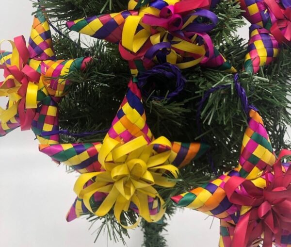 6 Christmas ornaments, Mexican ornaments, Mexican christmas, Made of palm leaves, Ideal for the Christmas tree, inspired by Mexican art - Image 5