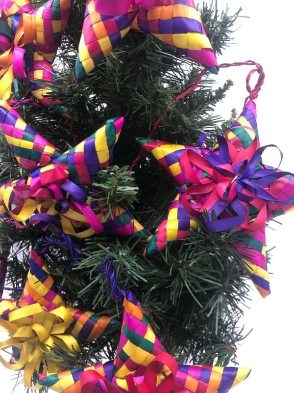 6 Christmas ornaments, Mexican ornaments, Mexican christmas, Made of palm leaves, Ideal for the Christmas tree, inspired by Mexican art - Image 8