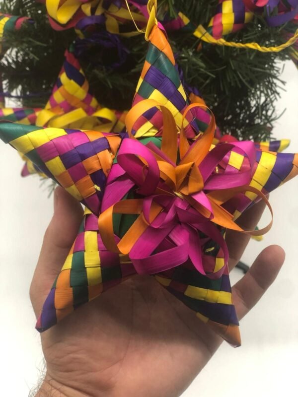 6 Christmas ornaments, Mexican ornaments, Mexican christmas, Made of palm leaves, Ideal for the Christmas tree, inspired by Mexican art - Image 9