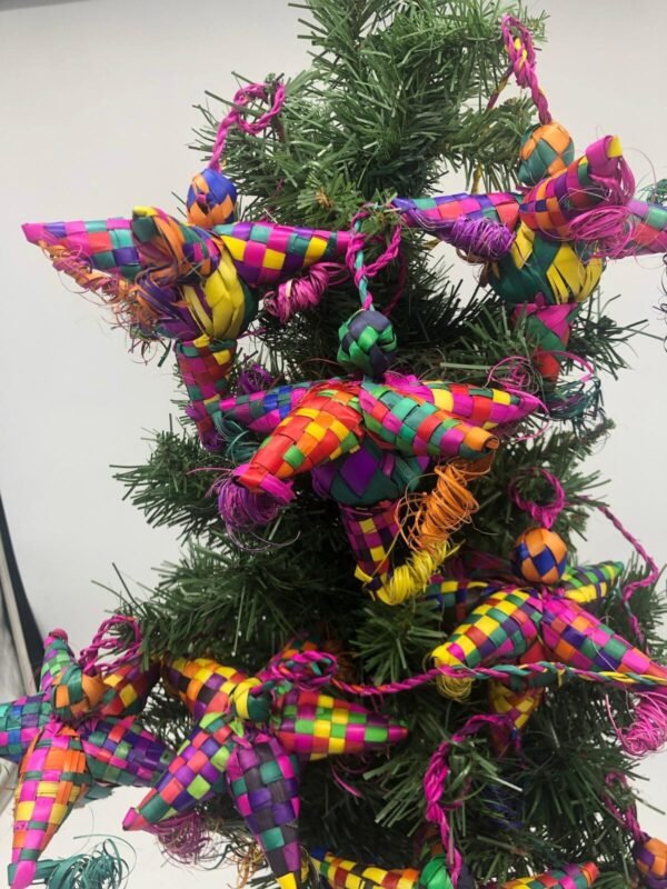 6 Christmas ornaments, Mexican ornaments, Mexican christmas, Made of palm leaves, Ideal for the Christmas tree, inspired by Mexican art - Image 8