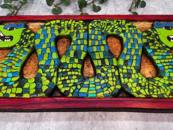 Prehispanic Aztec Art, Mayan art, Mexican painting, Quetzalcoatl, Prehispanic, Wood carving, Handcrafted ASK FOR CUSTOMIZE - Image 3