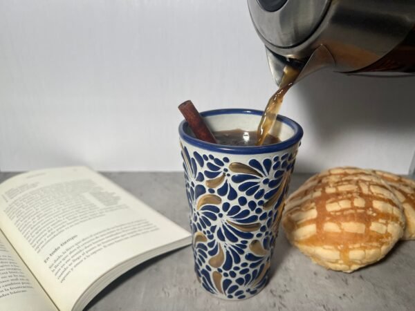 Cappuccino Cup Gold Details, Mexican Coffee Mug, Puebla Talavera Pottery, Ceramic Thermos, Handmade Lead-Free Includes Lid, Custom Available - Image 5