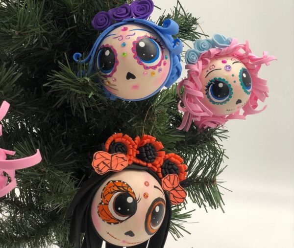 3.93”Día de los muertos  Christmas ornaments , ideal for the Christmas tree, inspired by Mexican art, Catrina - Image 3