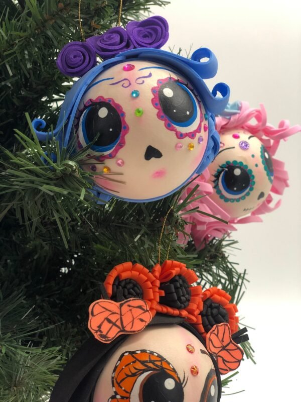 3.93”Día de los muertos  Christmas ornaments , ideal for the Christmas tree, inspired by Mexican art, Catrina - Image 4