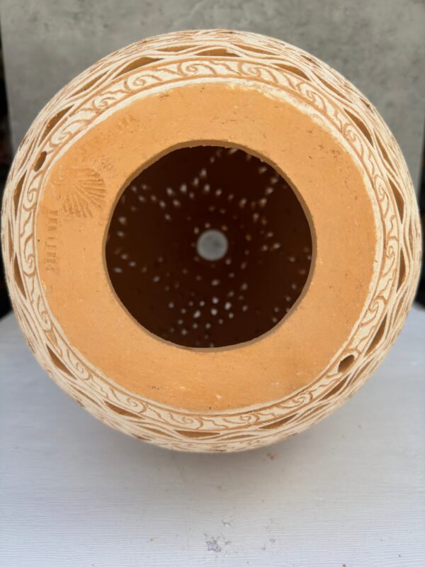 Mexican pottery, Clay plant pot, Pottery luminary, White clay vase, Mexican vase, Mexican clay pot, Oaxaca pottery, White pottery vase - Image 4