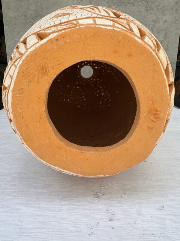 Mexican pottery, Clay plant pot, Pottery luminary, White clay vase, Mexican vase, Mexican clay pot, Oaxaca pottery, White pottery vase - Image 5