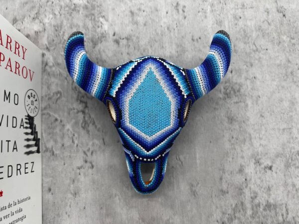 Sheep Sculpture Huichol Statue Of Mexican Folk Art, Bighorn Sheep Wixarika As A Mexican Decorative Figure, Made Of Resin And Beads - Image 3