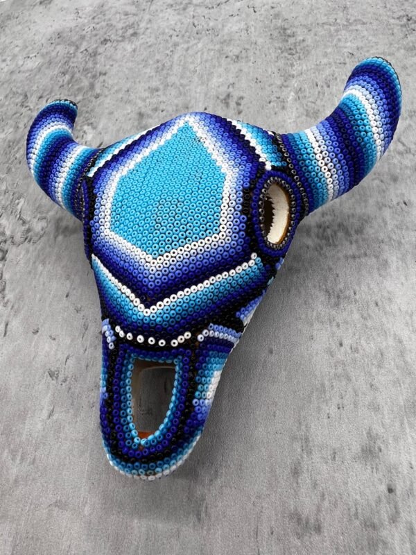 Sheep Sculpture Huichol Statue Of Mexican Folk Art, Bighorn Sheep Wixarika As A Mexican Decorative Figure, Made Of Resin And Beads - Image 5