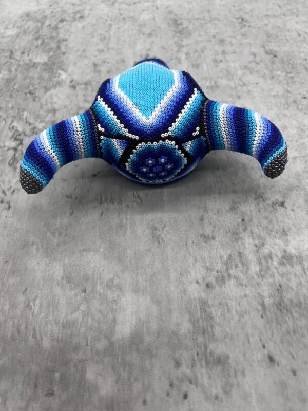Sheep Sculpture Huichol Statue Of Mexican Folk Art, Bighorn Sheep Wixarika As A Mexican Decorative Figure, Made Of Resin And Beads - Image 6