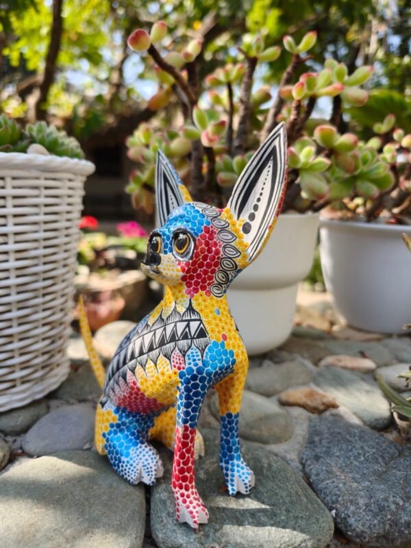 Dog statue Folk Art Alebrije Sculpture, Wooden Chihuahua  Mexican Decoration Figure, Made Of Wood And Carved By Hand ASK FOR CUSTOMIZE - Image 3