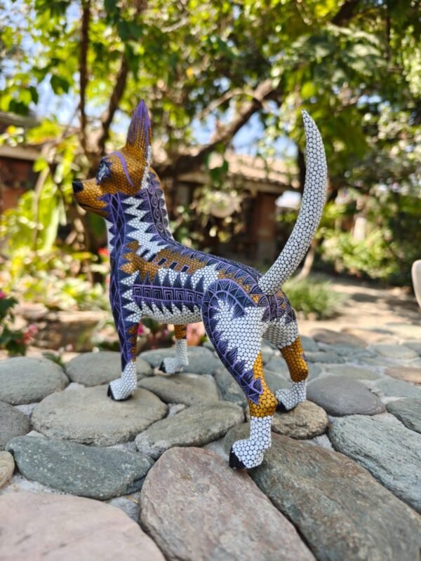Dog statue Folk Art Alebrije Sculpture, Wooden Chihuahua  Mexican Decoration Pet Figure, Made Of Wood And Carved By Hand ASK FOR CUSTOMIZE - Image 3