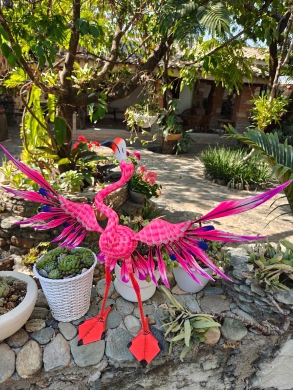 Large Flamenco Bird Statue Mexican Art Alebrije Sculpture, Wooden Heron  Decoration Figure, Made Of Wood And Hand Carved ASK FOR CUSTOMIZE - Image 4