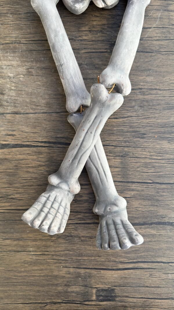Artisan Mexican Skeleton Figurine - Handcrafted Clay  Mesoamerican Decor, Unique Skeleton Decoration For Halloween, Dia de los Muertos - Image 4