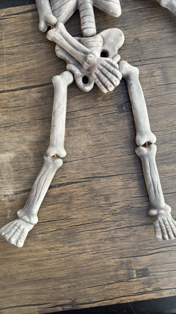 Artisan Mexican Skeleton Figurine - Handcrafted Clay  Mesoamerican Decor, Unique Skeleton Decoration For Halloween, Dia de los Muertos - Image 5
