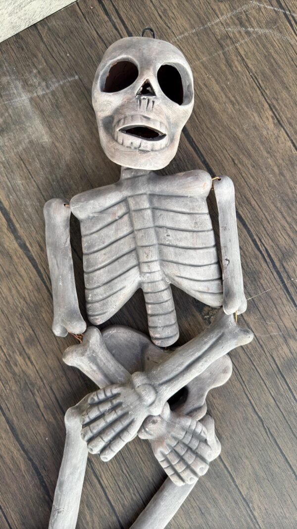 Artisan Mexican Skeleton Figurine - Handcrafted Clay  Mesoamerican Decor, Unique Skeleton Decoration For Halloween, Dia de los Muertos - Image 6