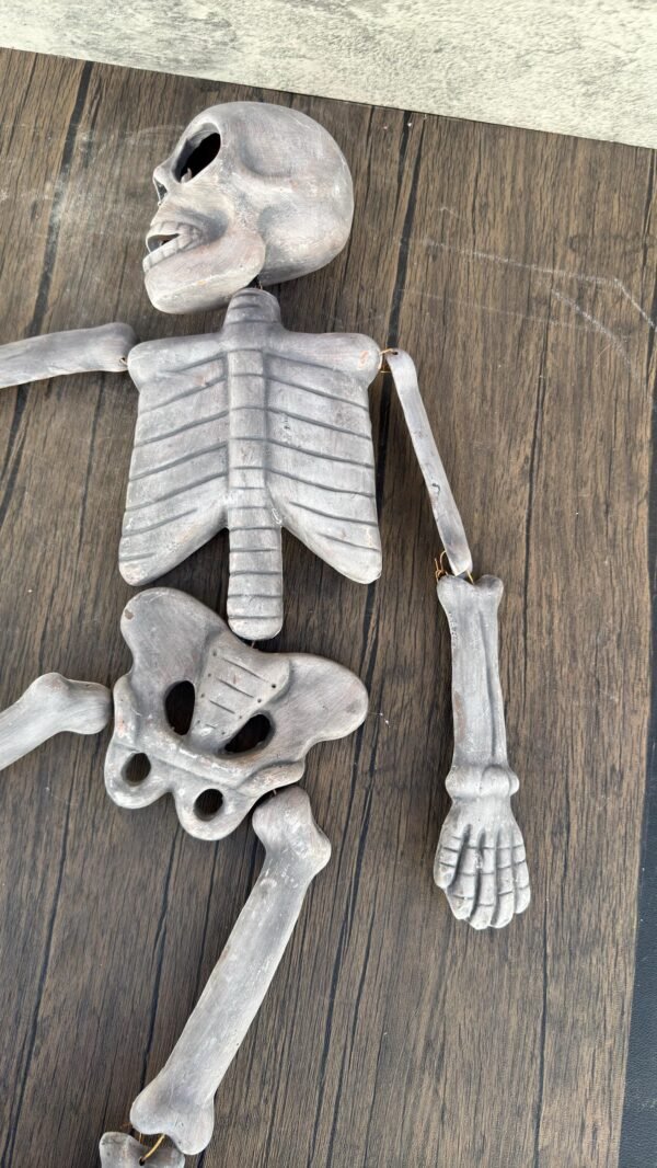 Artisan Mexican Skeleton Figurine - Handcrafted Clay  Mesoamerican Decor, Unique Skeleton Decoration For Halloween, Dia de los Muertos - Image 8