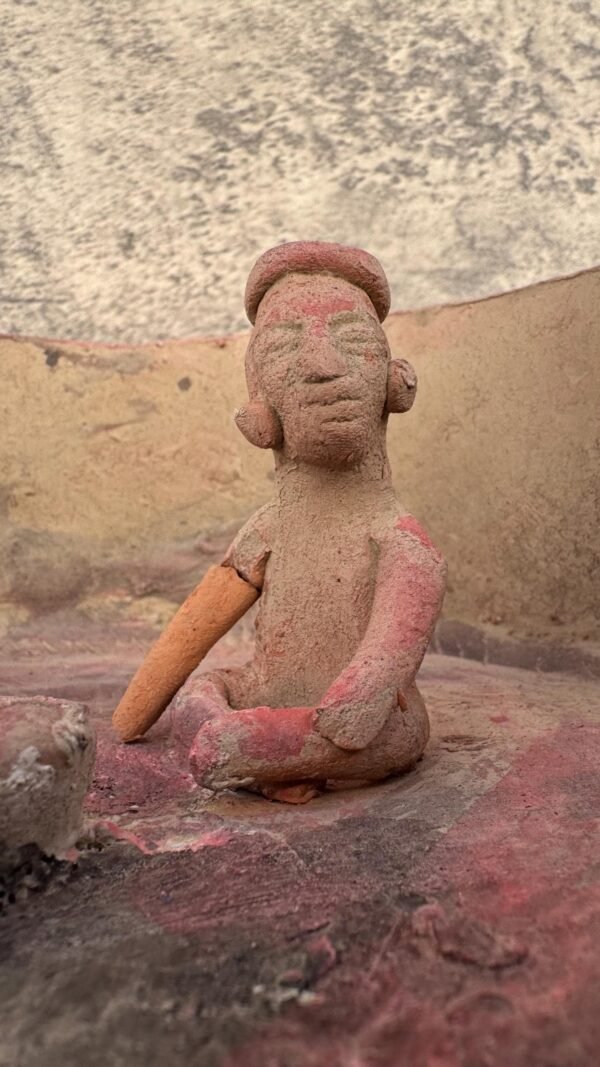 Temazcal Ancient Culture  Mexican Clay Sculpture, Aztec God of Death Folk Art, Pre-Hispanic Figure - Image 4