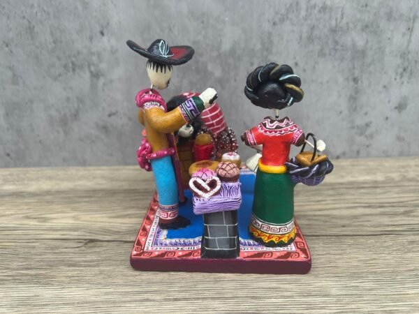 Panadero Handcrafted Polychrome Vibrantly Painted, Authentic Mexican Folk Art, Unique Home Decor, Hand-Molded and Painted, Artisan Craft - Image 4