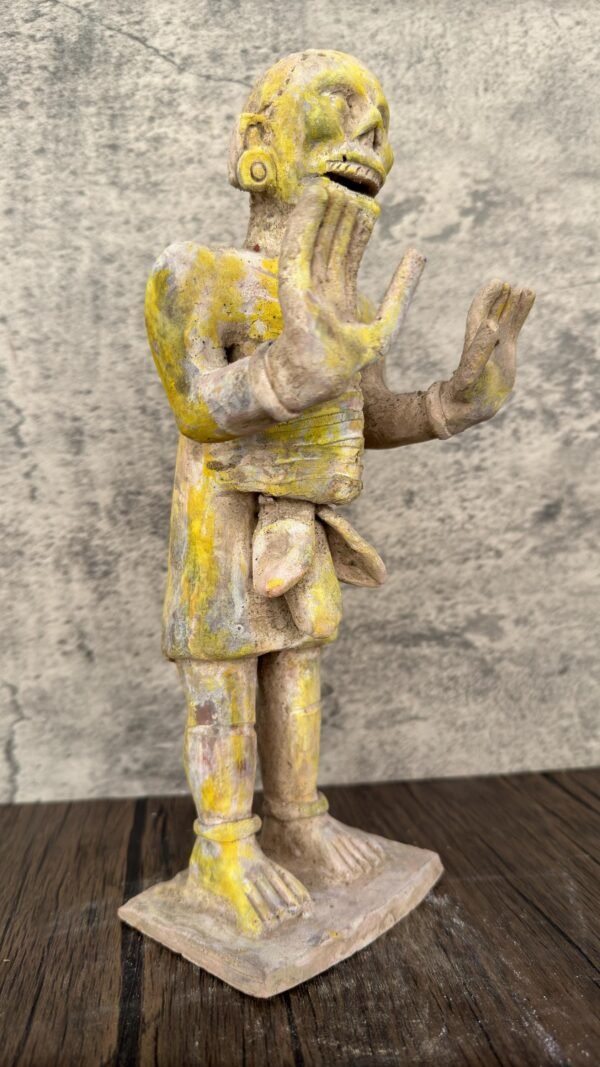 Mictlan  Mexican Clay Sculpture of Mictlantecuhtli, Aztec God of Death Folk Art, Pre-Hispanic Skeleton Figure, Day of the Dead - Image 3