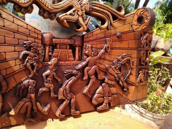 Mayan wall decor, Mexican painting, Quetzalcoatl, Prehispanic, Wood carving, Handcrafted ASK FOR CUSTOMIZE - Image 3