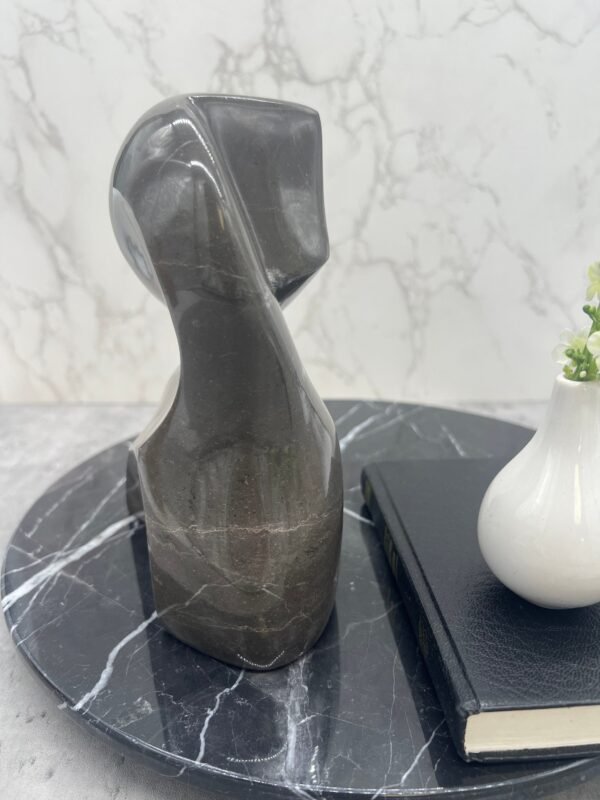 Extra Big Cat Statue Minimalist, Cat Figurine, Stone Cat Sculpture, Kittie Carving, Gray Cat Figurine, Carved Stone Animal - Image 5