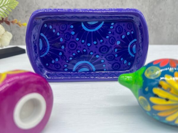 Salt And Pepper Shakers With Tray Made Of Clay Hand Painted Guerrero, Culture Of Mexico Salt And Pepper Set Lead Free Acrylic Paint - Image 6